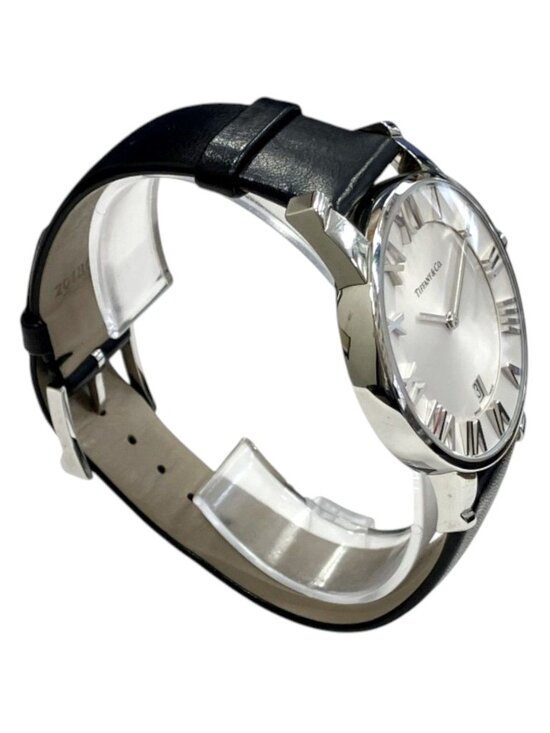 Tiffany & Co Atlas Dome Watch SS Leather Quartz White Dial main image 4